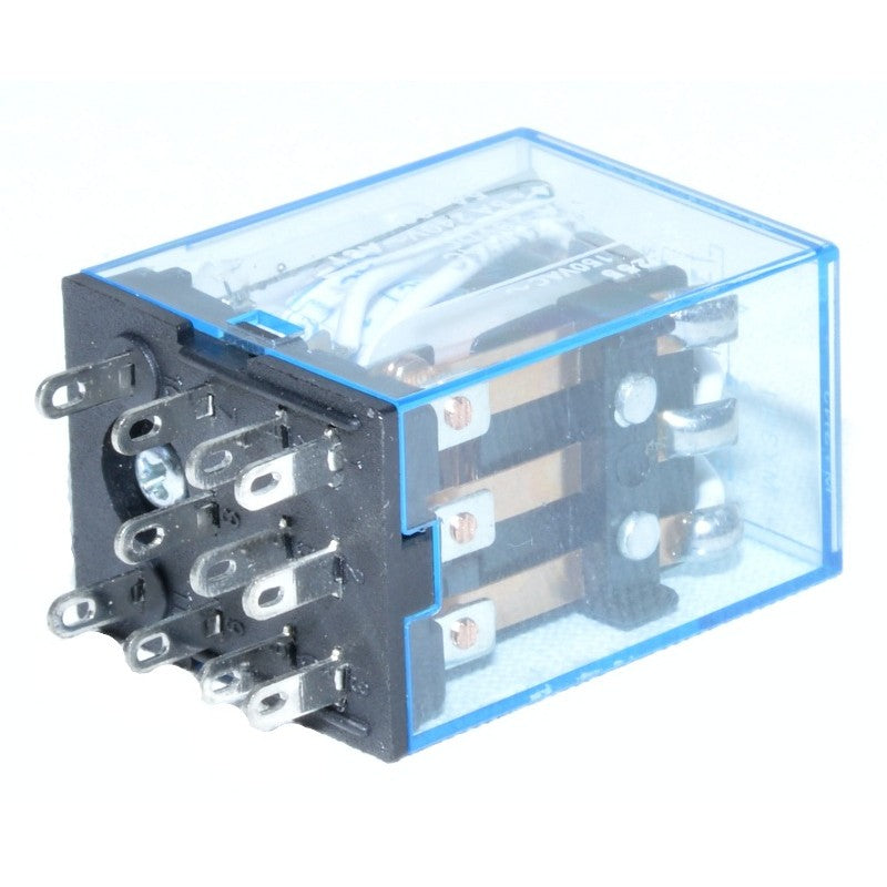 Releu 12V-DC, Electromagnetic, 11 Pini, Cu soclu