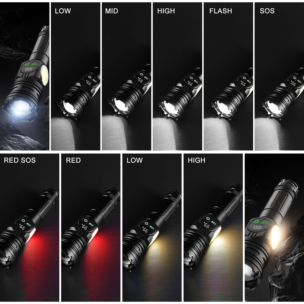 Lanterna Tactica Profesionala LED XHP, 6000 Lumeni, Zoom Telescopic, Acumulator Inclus, Magnet de Fixare