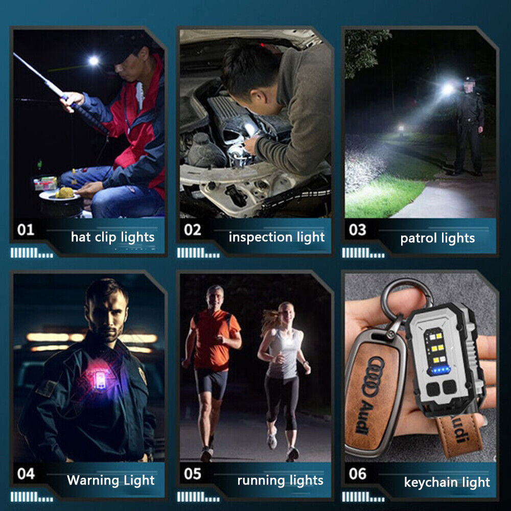 Lanterna Multifunctionala, ABS, Prindere Curea si Breloc - Metal