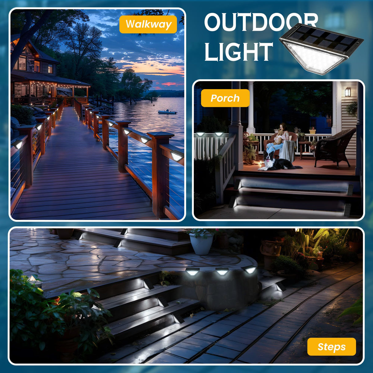 Set 2 Lampi Solare LED Ultra-Subtiri - Iluminat pentru Gard si Trepte