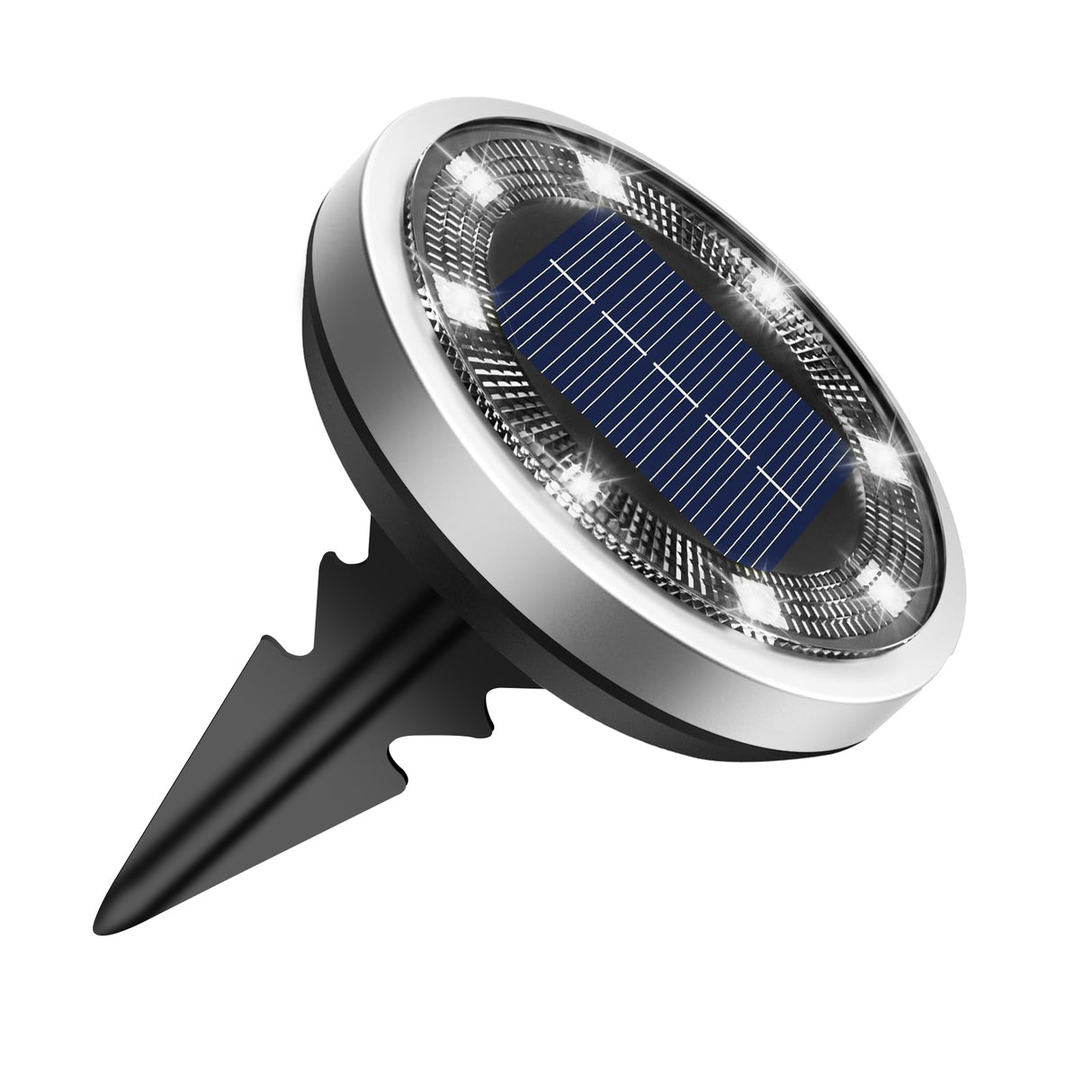 Set 8 Lampi Solare Tip Disc, 8 LED-uri SMD, Lumina Alb Neutru