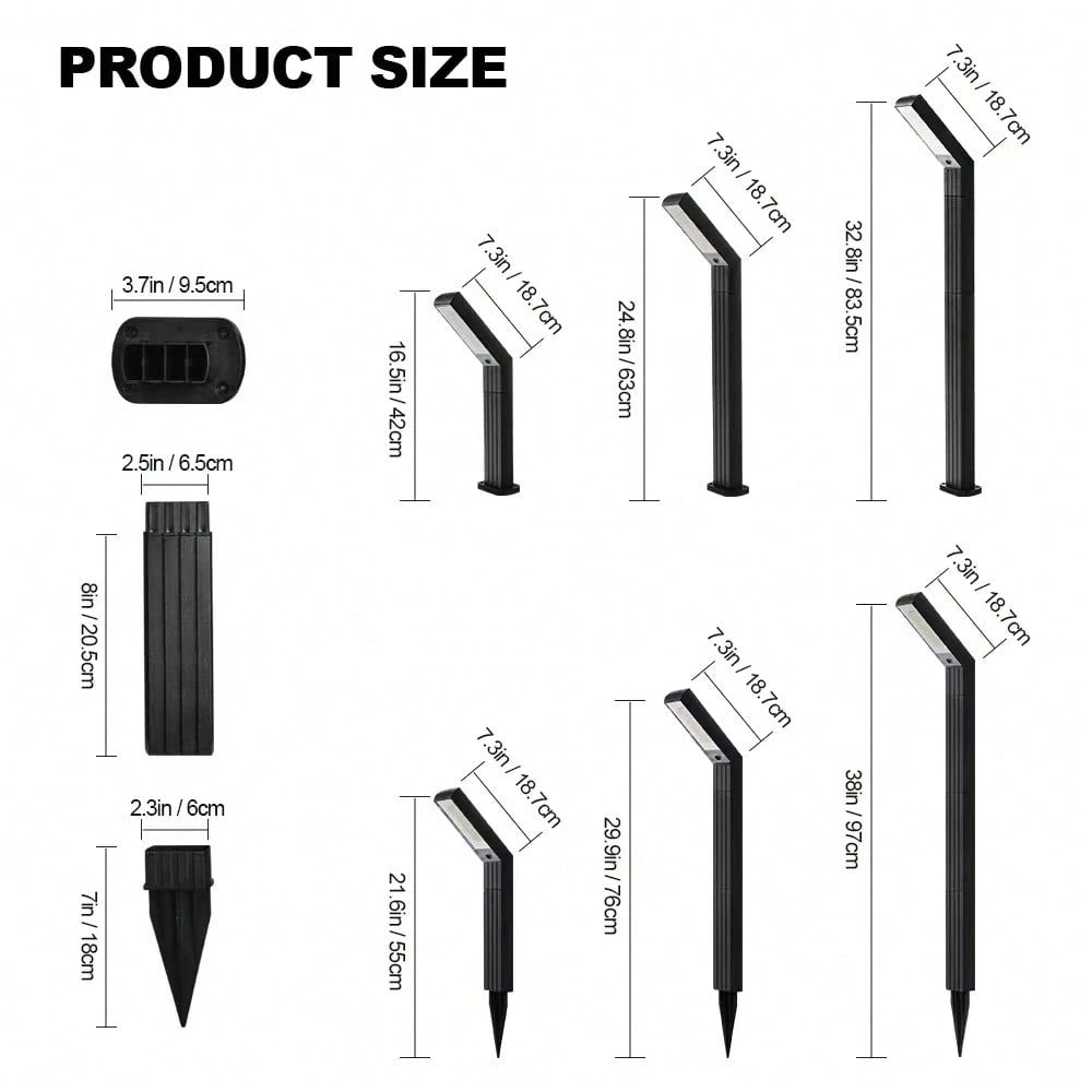 Lampa Solara LED pentru Gradina, Inaltime Reglabila, IP65