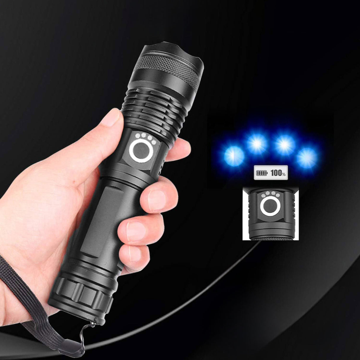 Lanterna Profesionala XH71 P50, 2000 Lumeni, Zoom, USB, Acumulator Inclus