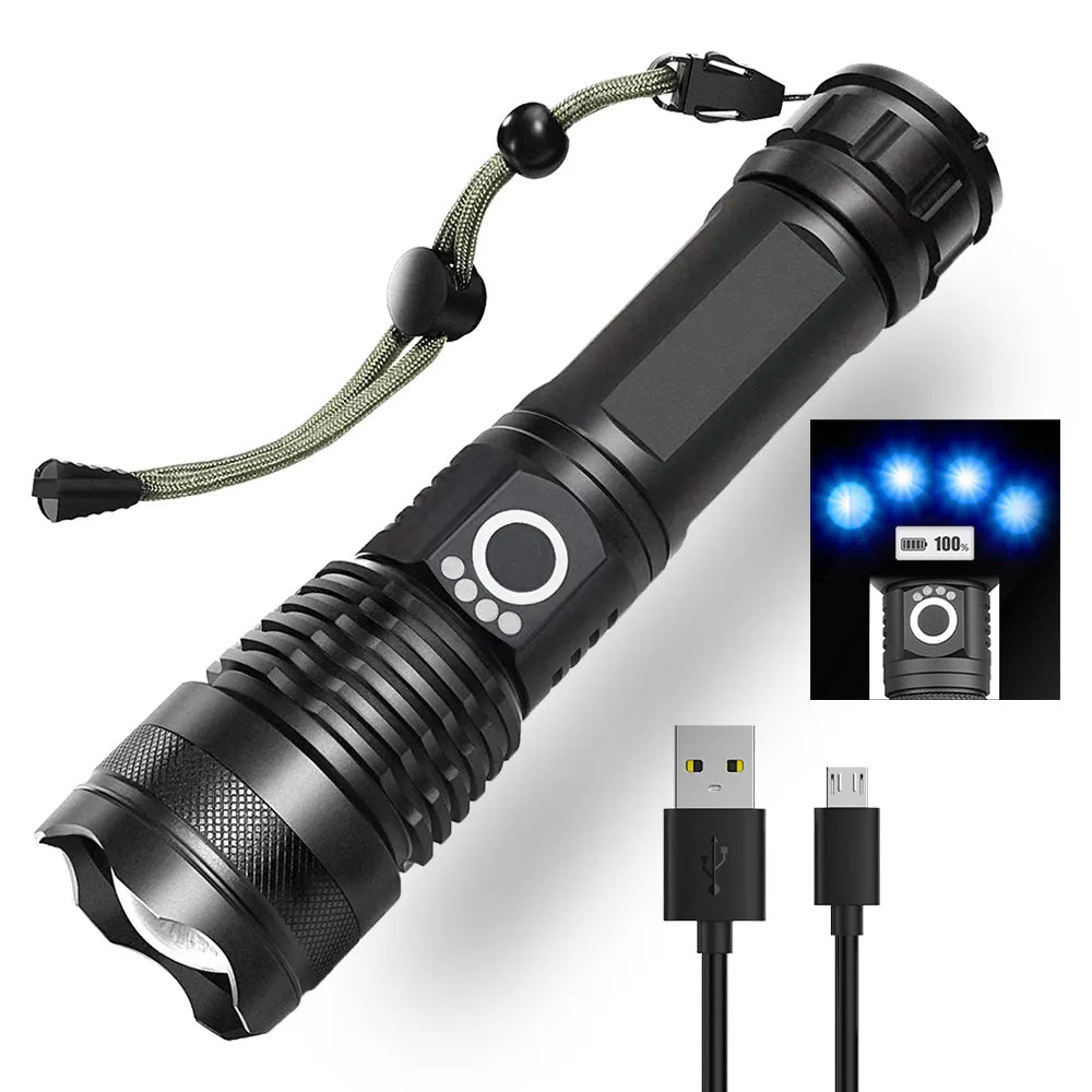 Lanterna Profesionala XH71 P50, 2000 Lumeni, Zoom, USB, Acumulator Inclus