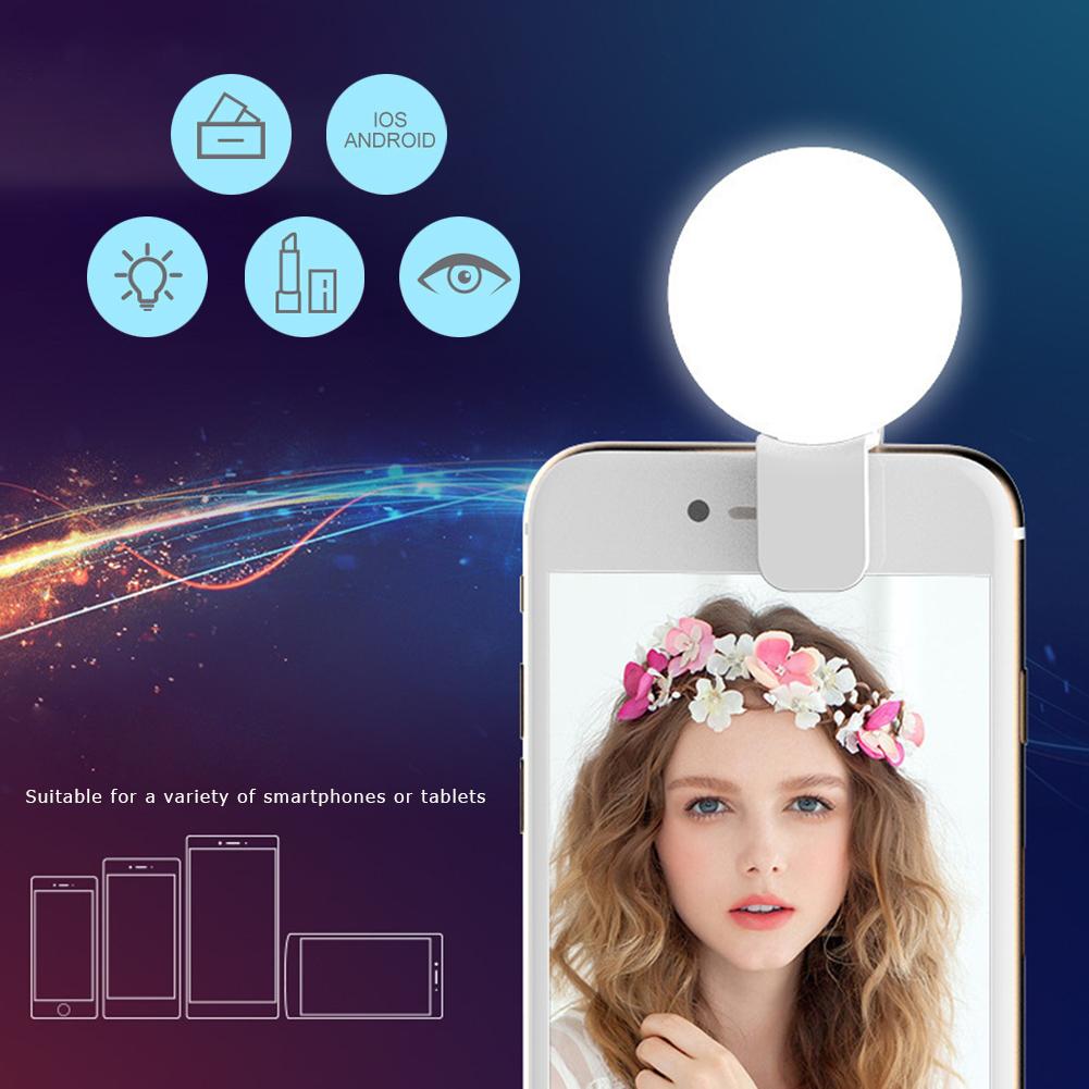Mini Lampa LED Circulara Selfie pentru Telefon, Reincarcabila - Roz