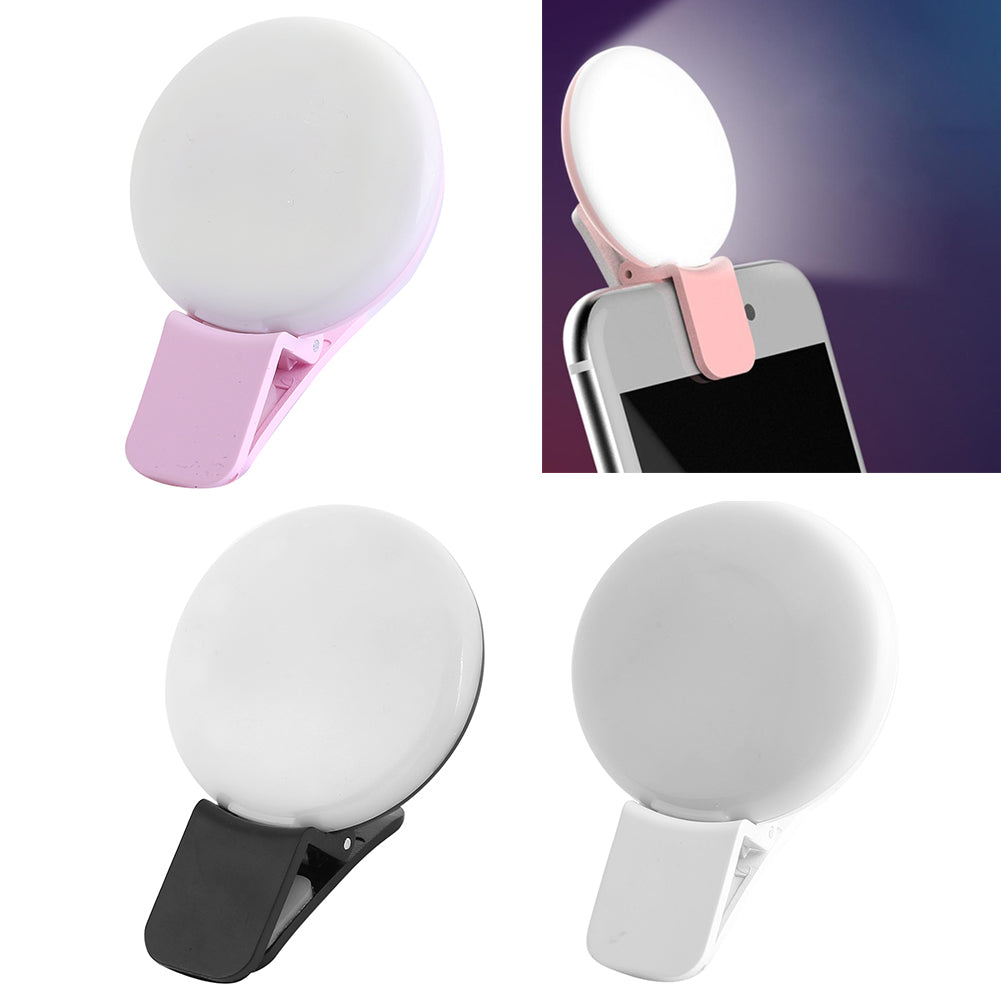 Mini Lampa LED Circulara Selfie pentru Telefon, Reincarcabila - Roz