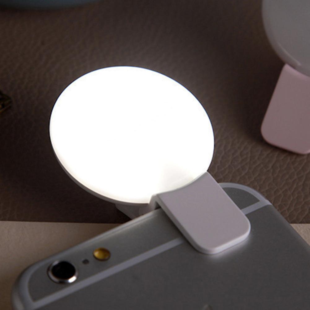 Mini Lampa LED Circulara Selfie pentru Telefon, Reincarcabila - Roz