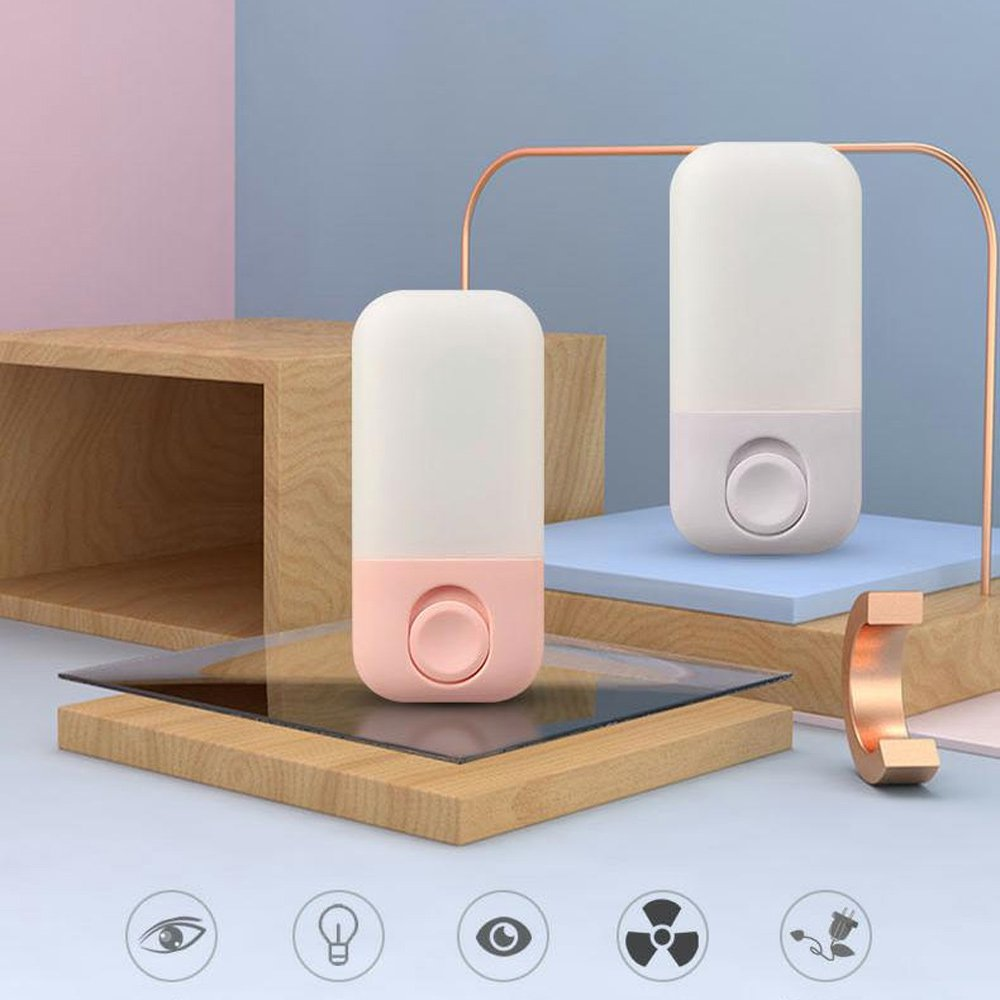 Lampa de veghe LED cu intrerupator, design compact, lumina calda