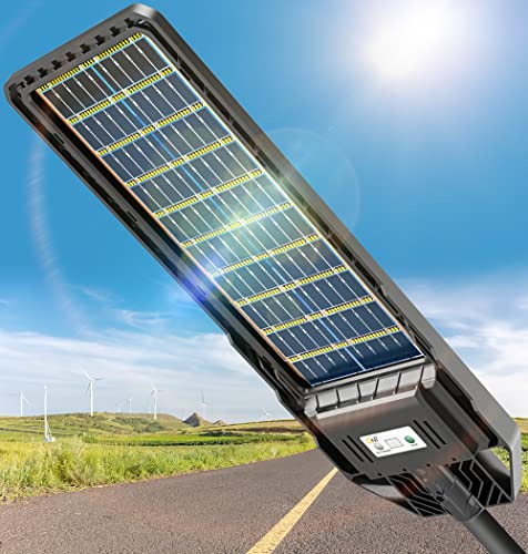 Lampa Stradala Solara 100W Bifaciala, Incarcare Dubla, Senzor si Telecomanda