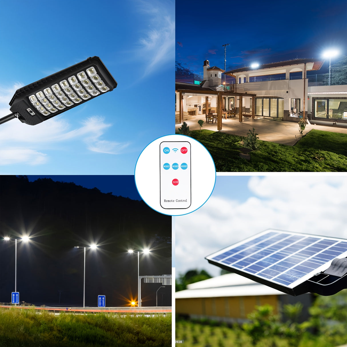 Lampa Solara Stradala cu Senzor de Miscare, Telecomanda si Protectie IP65