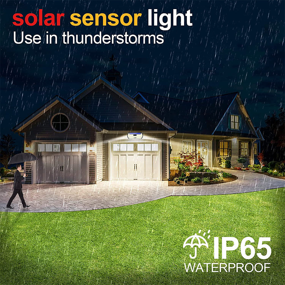 Set 2 Lampi Solare 148 LED cu Senzor de Miscare, 3 Moduri Iluminare, IP65 Waterproof
