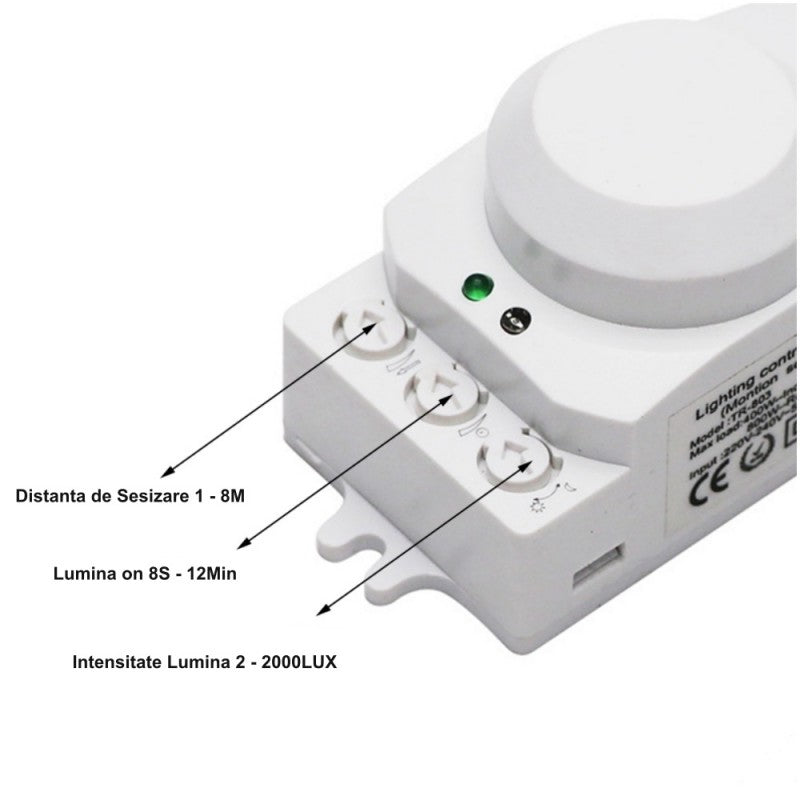 Senzor de Mișcare cu Microunde 360˚ - 1200W