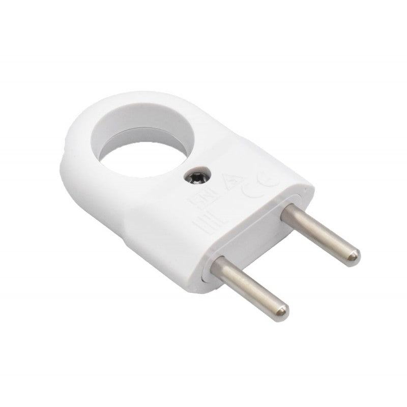 Stecher Plat Alb cu Inel 10A