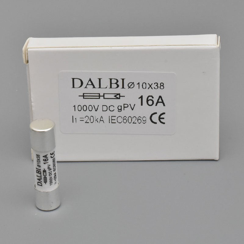 Set 10 Sigurante fuzibile pentru Panouri Fotovoltaice, 16A,1000V DC, 10x38mm