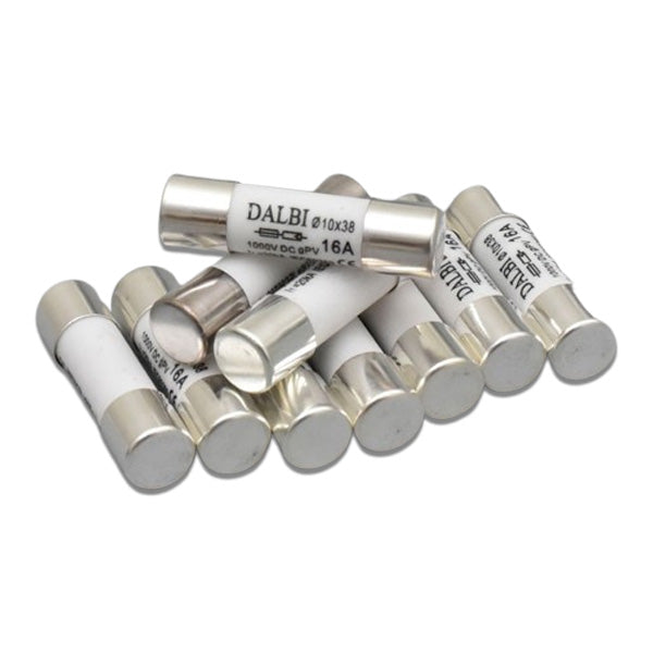Set 10 Sigurante fuzibile pentru Panouri Fotovoltaice, 16A,1000V DC, 10x38mm