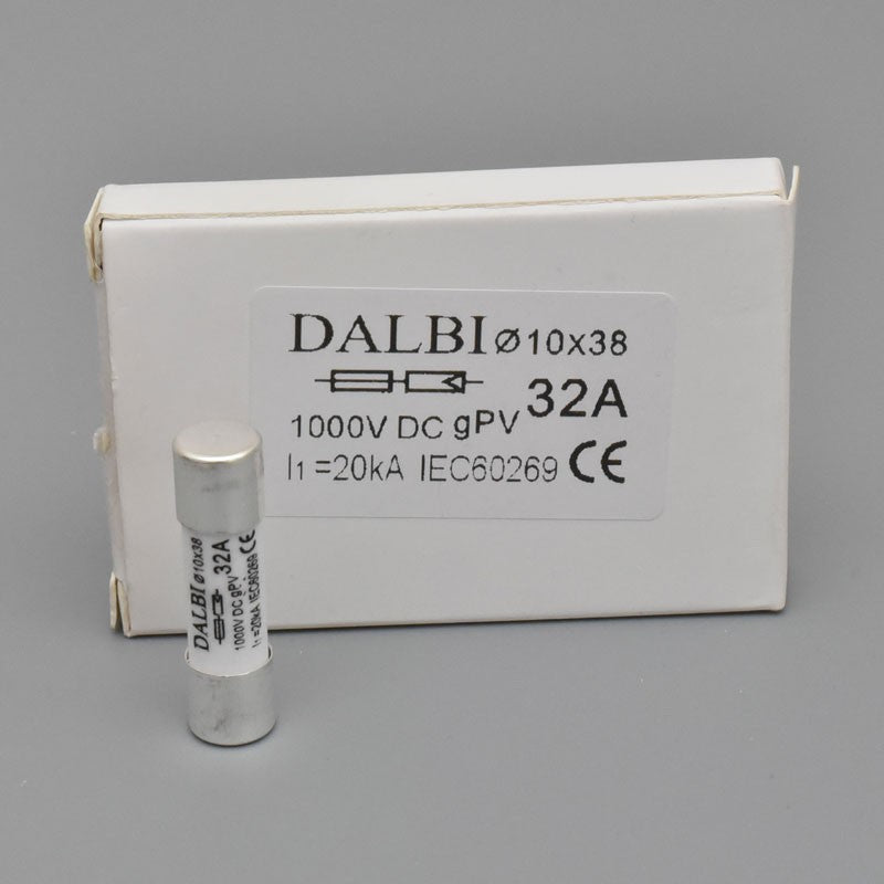 Set 10 Sigurante fuzibile pentru Panouri Fotovoltaice, 32A,1000V DC, 10x38mm