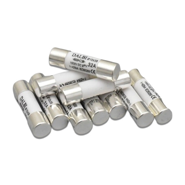 Set 10 Sigurante fuzibile pentru Panouri Fotovoltaice, 32A,1000V DC, 10x38mm