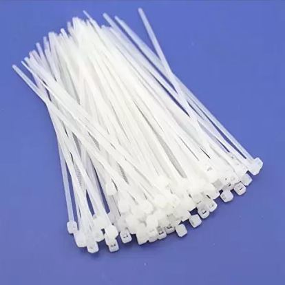 Set 100 x Colier Plastic 4,8mm x 200mm Alb