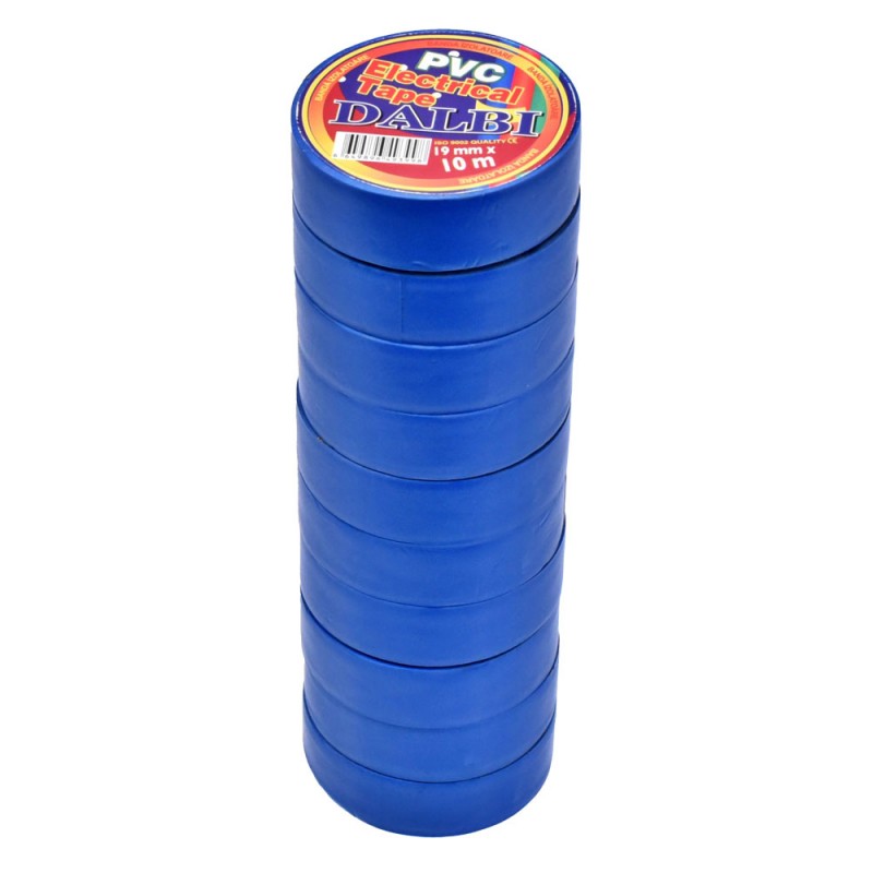 Set 10x Banda izolier Ignifuga, PVC, Latime 19mm, Lungime 10m per Rola, Albastru