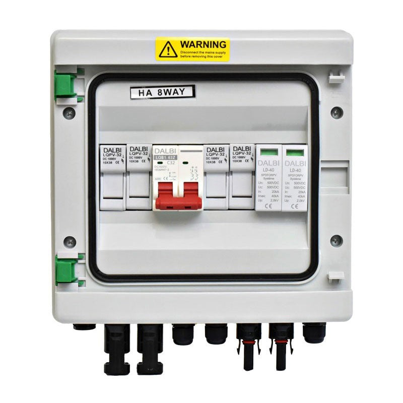 Tablou de Protectie pentru Sisteme Fotovoltaice, 2 String, 500V DC, HA8