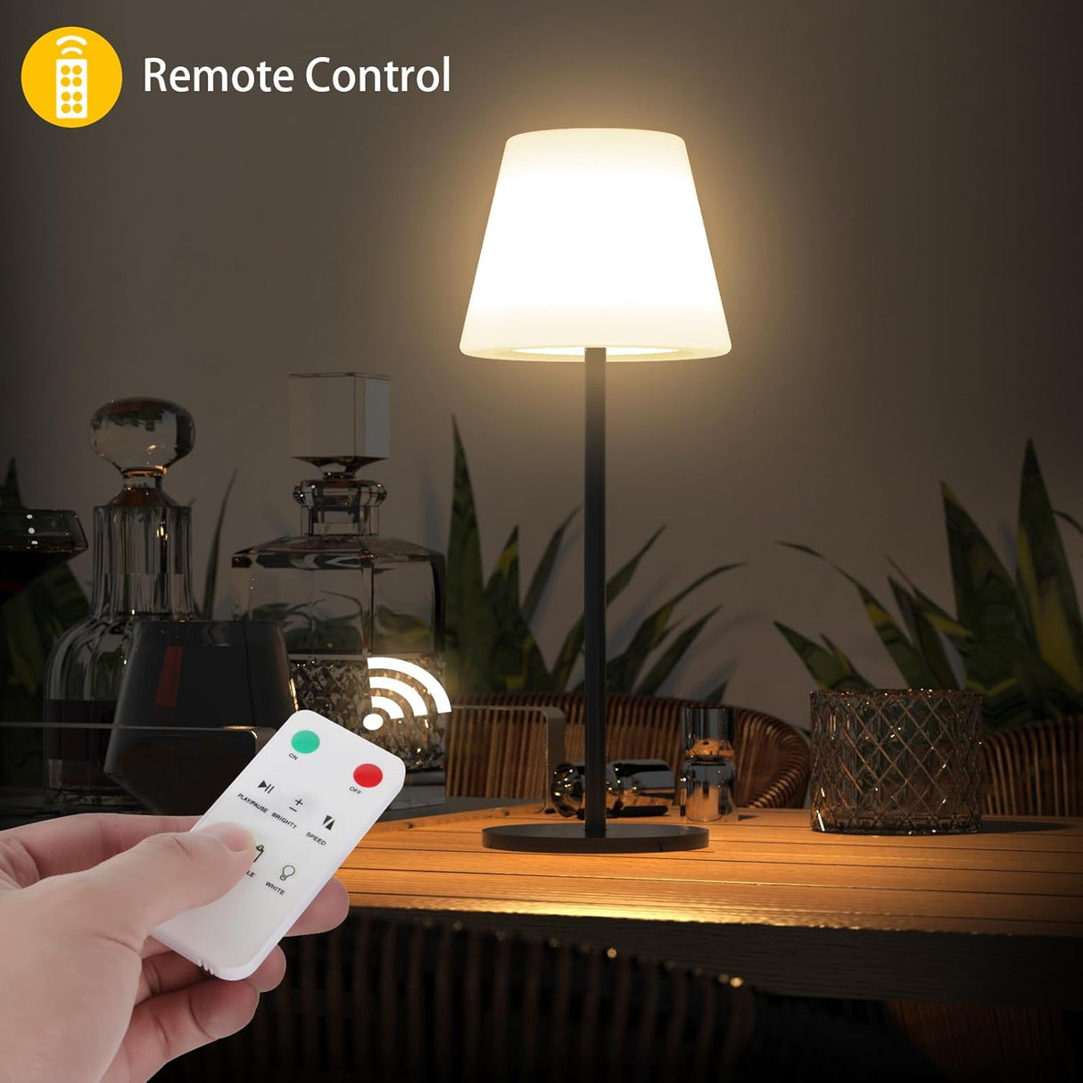 Lampa de Masa Solara RGBW cu Telecomanda, ClassLights - Iluminat Exterior cu 2 Optiuni de Inaltime