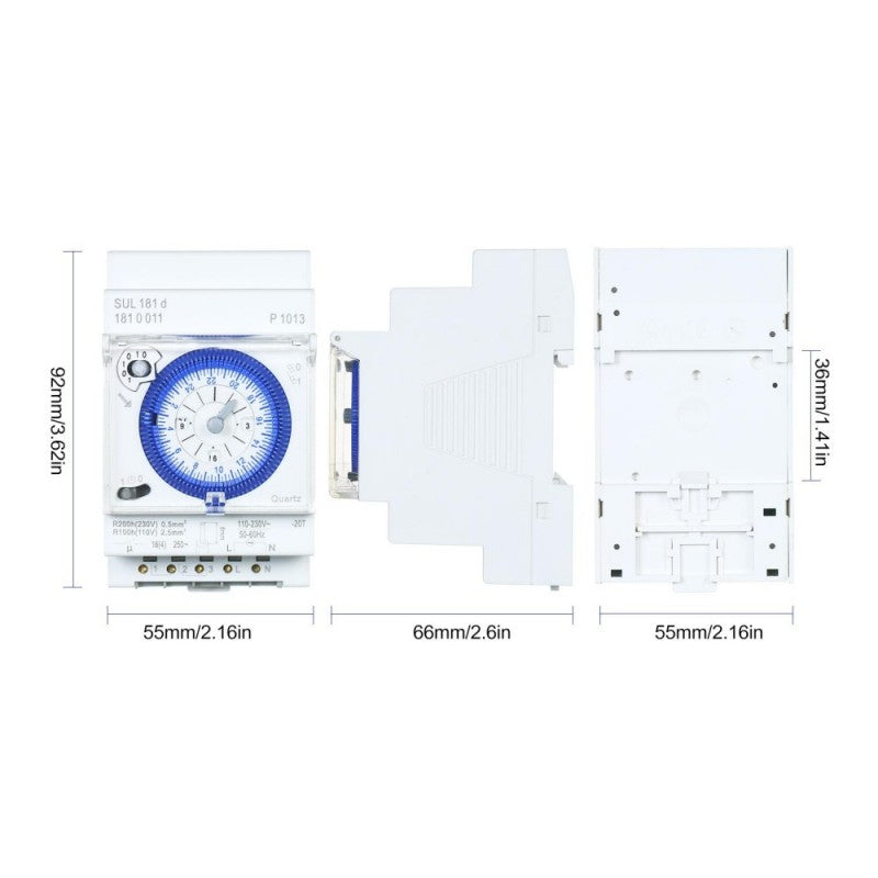 Temporizator Mecanic de Panou, Ceas Programator, Prindere Sina, SUL-181-D