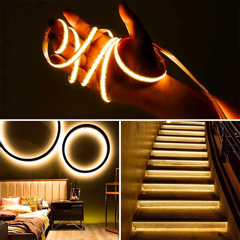 Banda LED COB 528LED/m, Lumina Alb-Cald, Interior IP20, Rola 5 metri, ElectroAZ