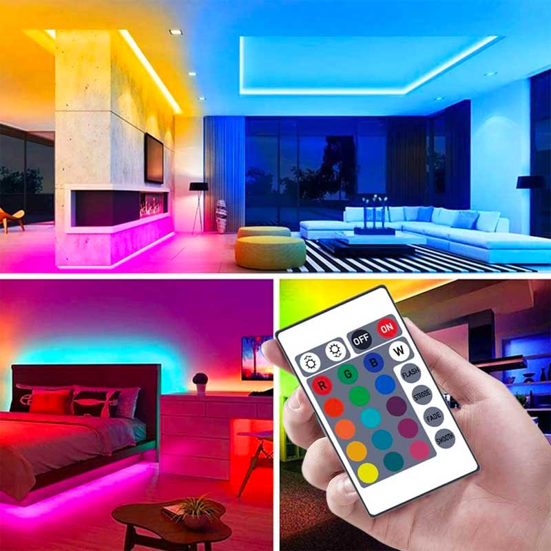 Banda LED RGB, Kit Complet Plug & Play, Lungime 5m, Accesorii incluse, ElectroAZ