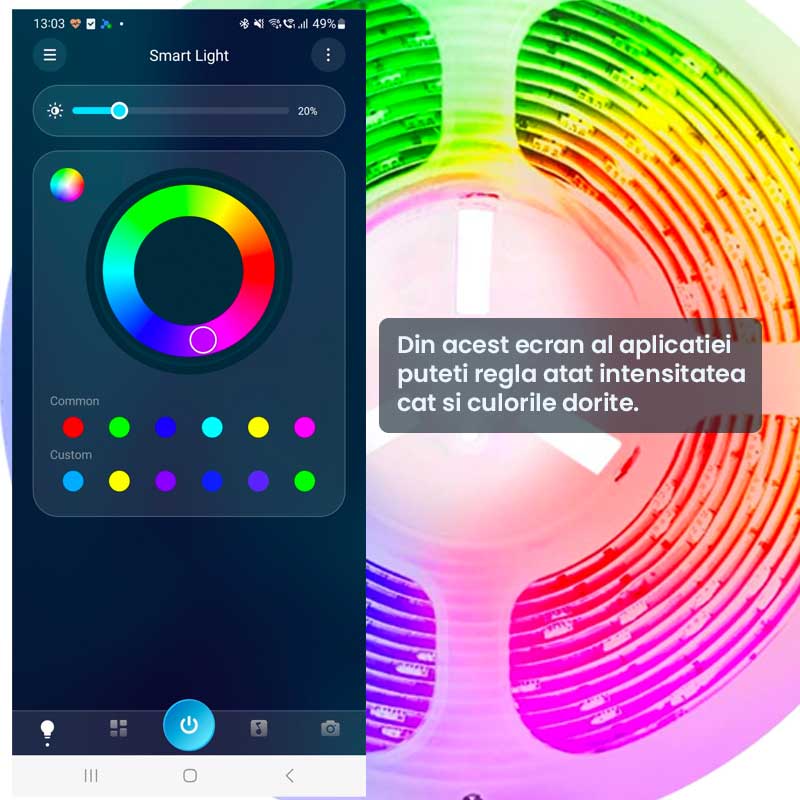 Kit Banda LED RGB cu Bluetooth, Lungime 5m, ElectroAZ