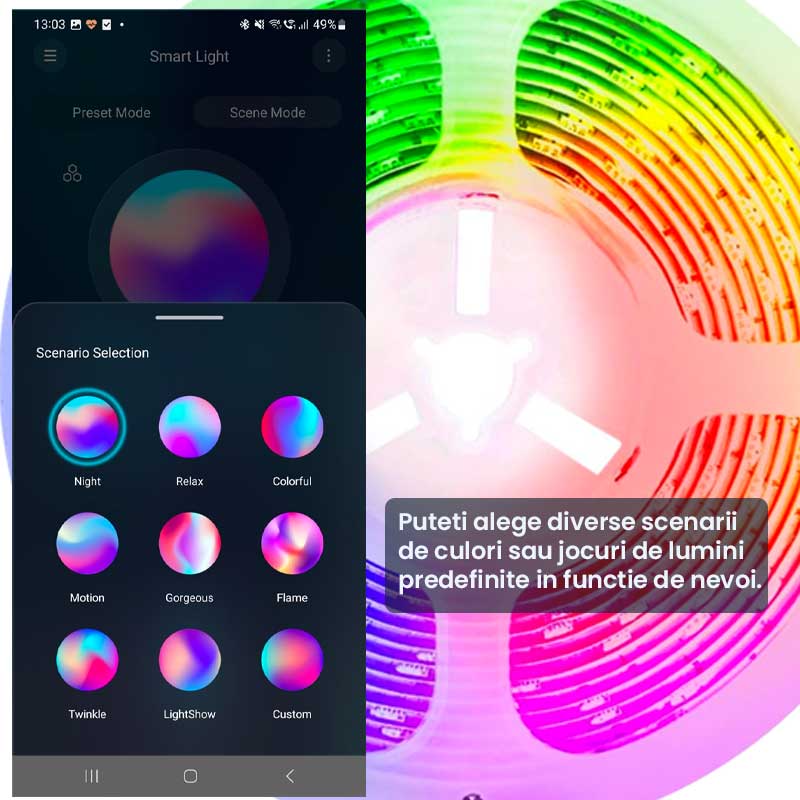 Kit Banda LED RGB cu Bluetooth, Lungime 5m, ElectroAZ