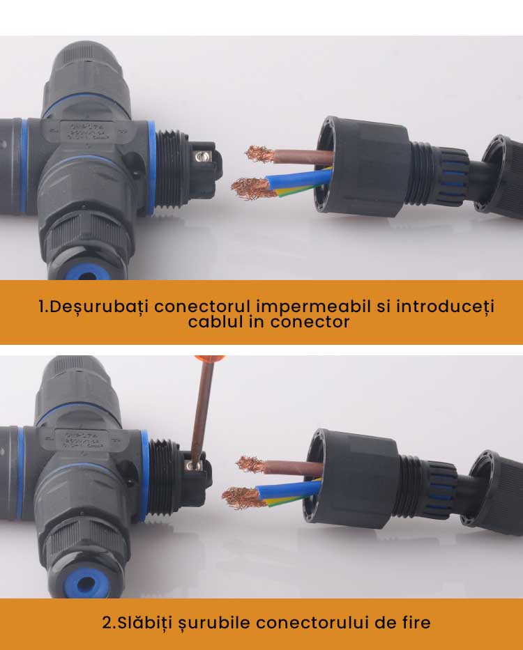 Conector Electric Impermeabil IP68 pentru 4 Cabluri - 3 poli, ElectroAZ