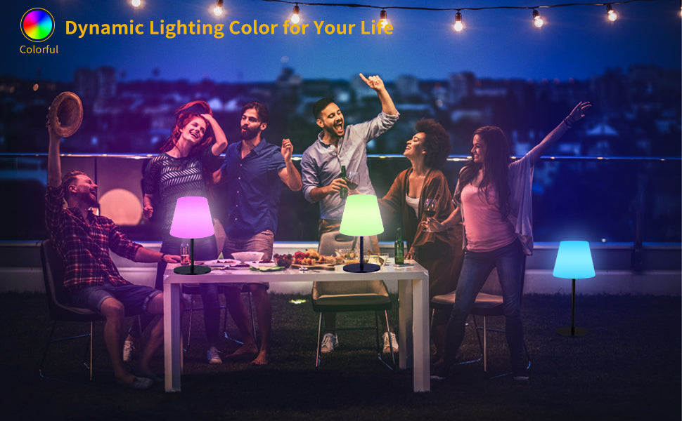 Lampa de Masa Solara RGBW cu Telecomanda, ClassLights - Iluminat Exterior cu 2 Optiuni de Inaltime