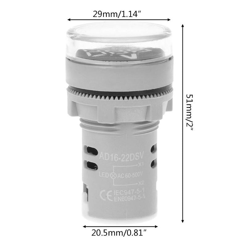 Indicator Digital Voltmetru, 250V/AC, 20-500V, Protectie IP65, Rosu