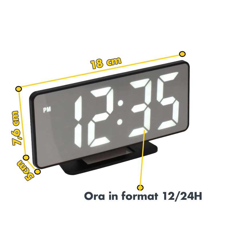 Ceas Digital de Camera cu Alarma si Led Alb, Alarma, VST-888