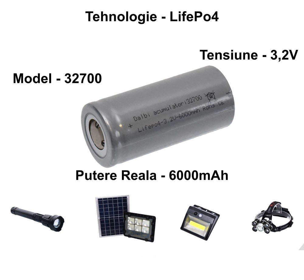 Acumulator LifePo4 - 32700 / 3,2V-6000mAh