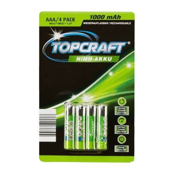 Acumulatori Reincarcabili Topcraft R3 AAA 1000 mAh Set 4 Buc