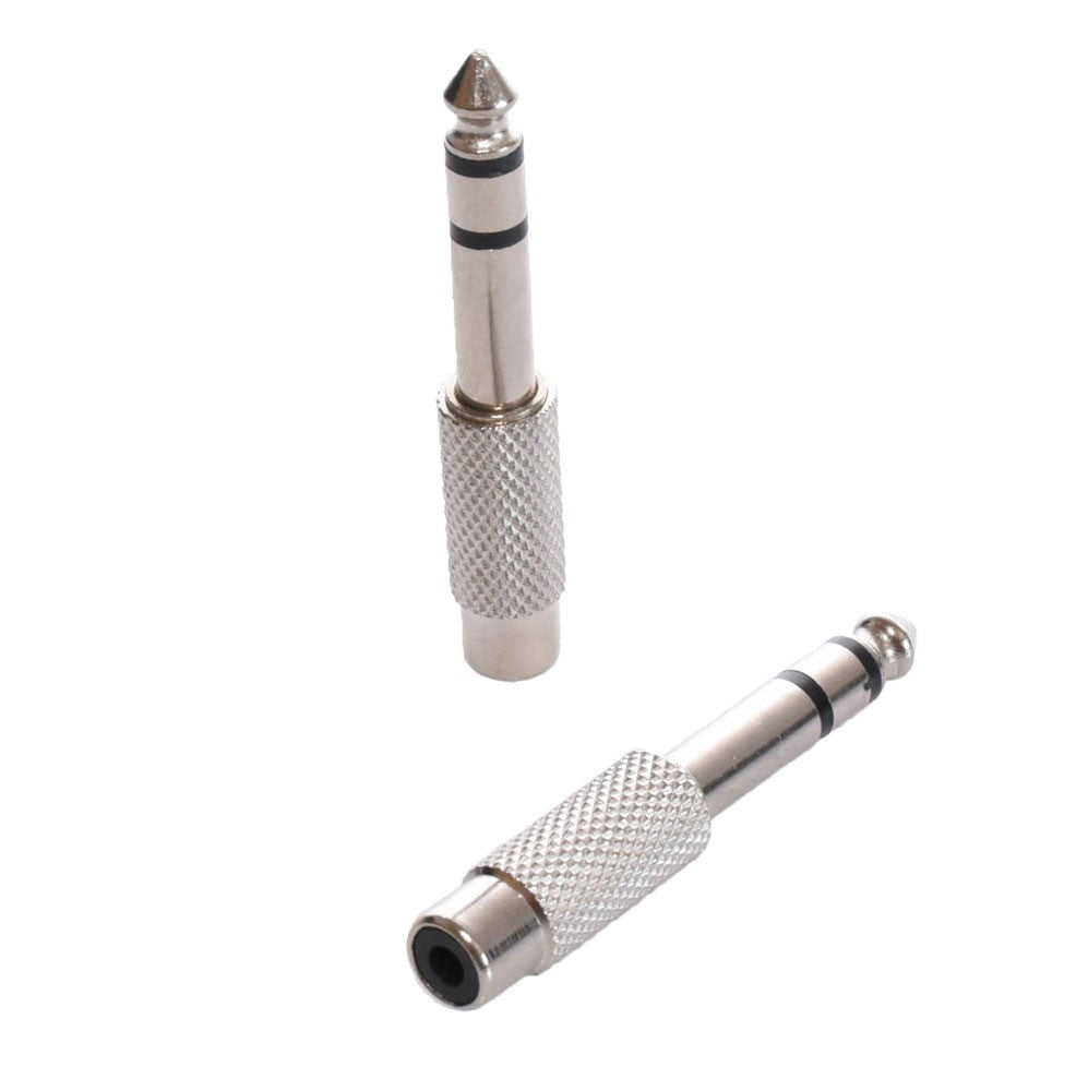 Adaptor Jack 6,3mm ST la RCA Mama, Metalic