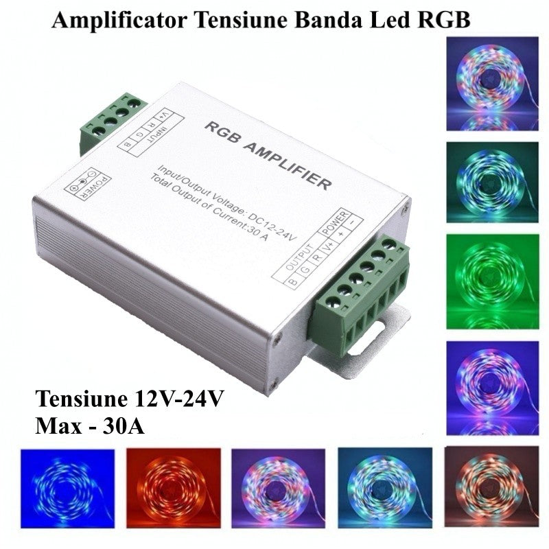 Amplificator Banda Led RGB, 12-24V/30A