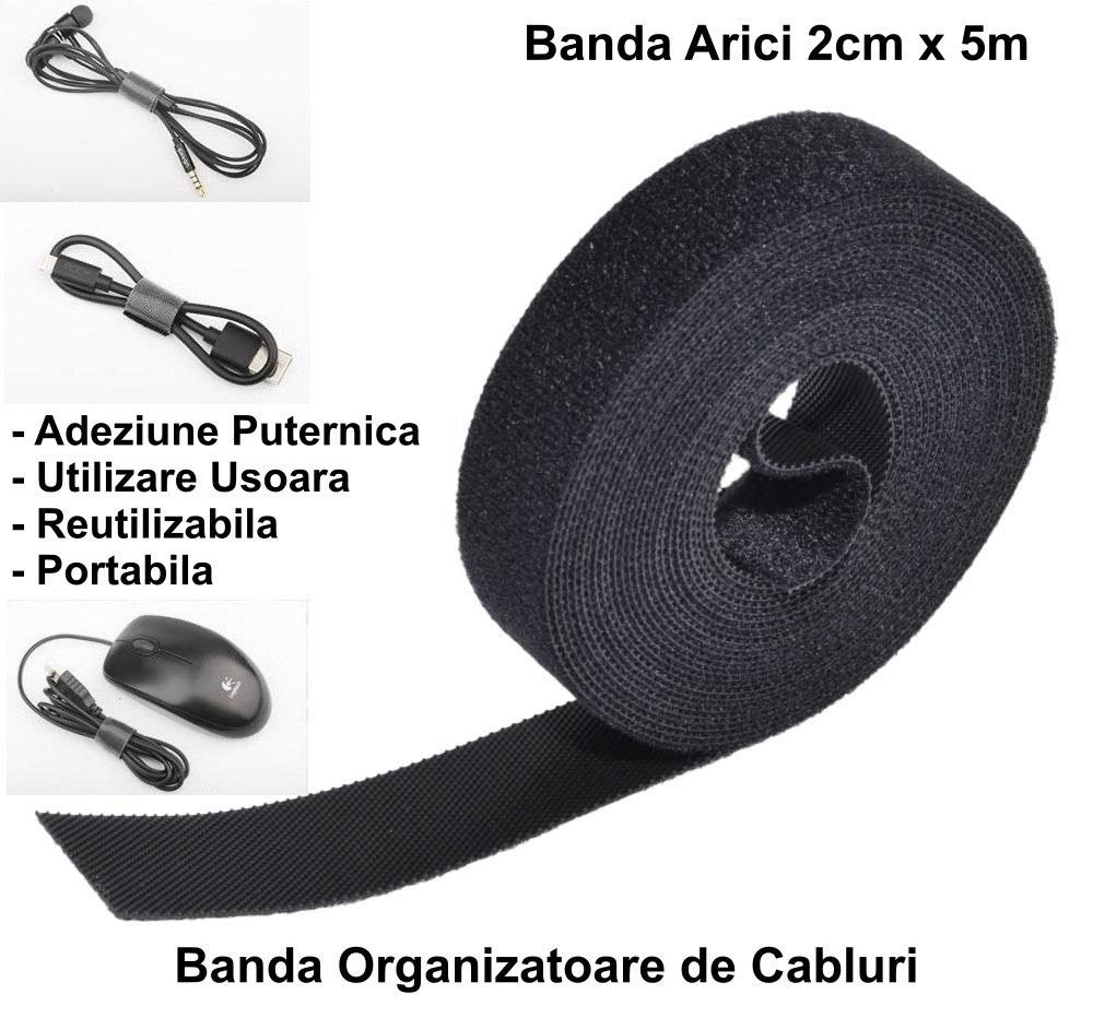 Banda cu Arici Velcro 2cm x 5m