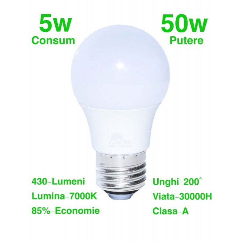 Bec Led, Dulie E27, 5W, Alb-Rece