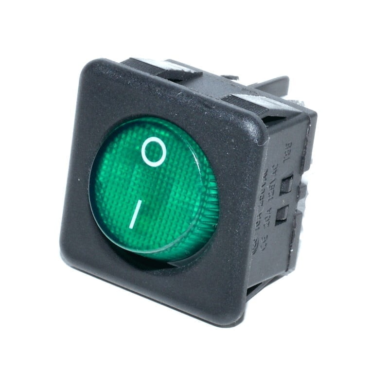 Buton patrat cu LED Verde 30X30X35mm