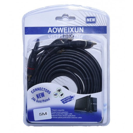 Cablu 2 Rca Tata - 2 Rca Tata cu Remot, 5m