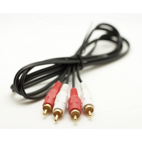 Cablu audio, RCA stereo, 2x RCA tata - 2x RCA tata, 1,5 m, negru