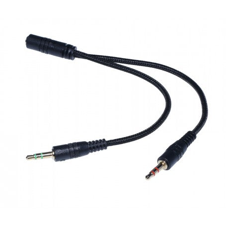 Cablu Audio Jack 3,5mm La 2 X Jack 3,5mm Tata, 20cm