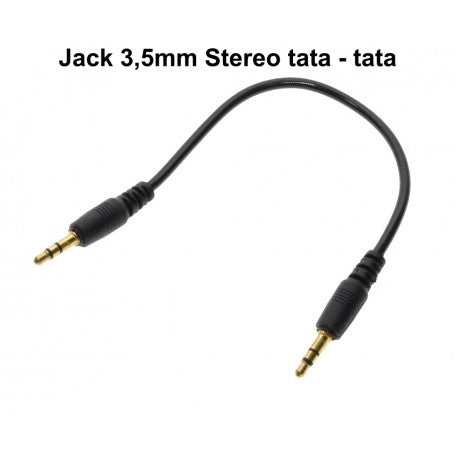 Cablu Audio Jack 3,5mm Tata, 20cm, Contacte Aurite