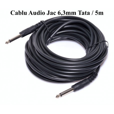 Cablu Audio Jack 6,3mm Tata - Tata, 5m