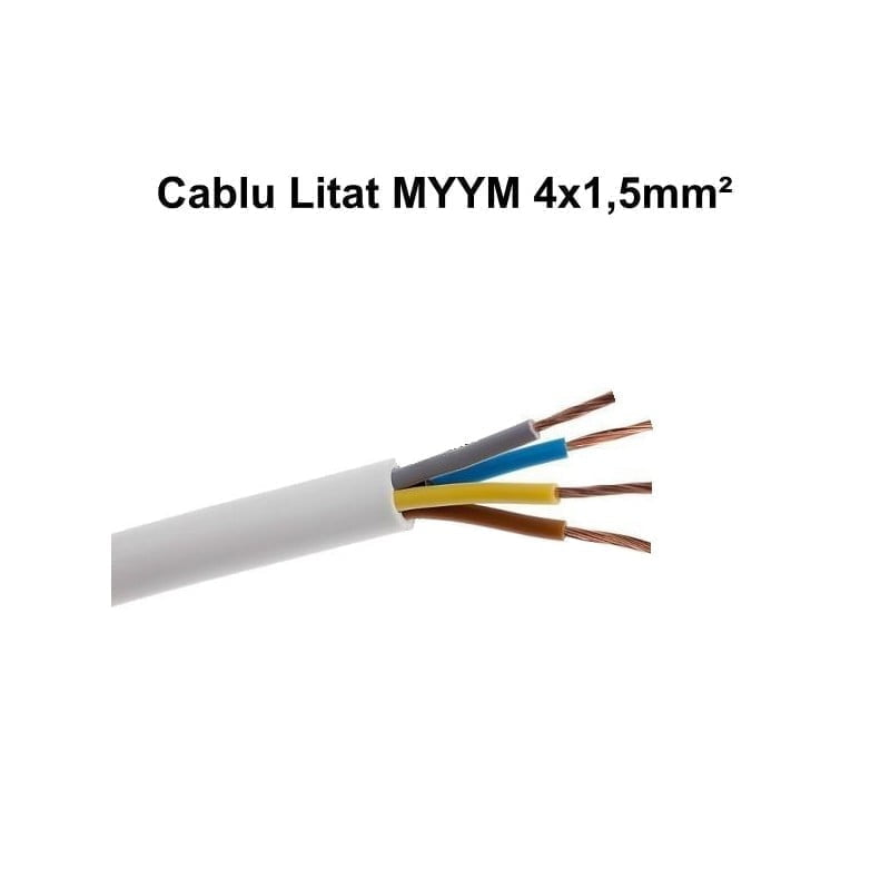 Cablu Electric Litat 4x1,5mm² Alb MYYM Litat / 100m