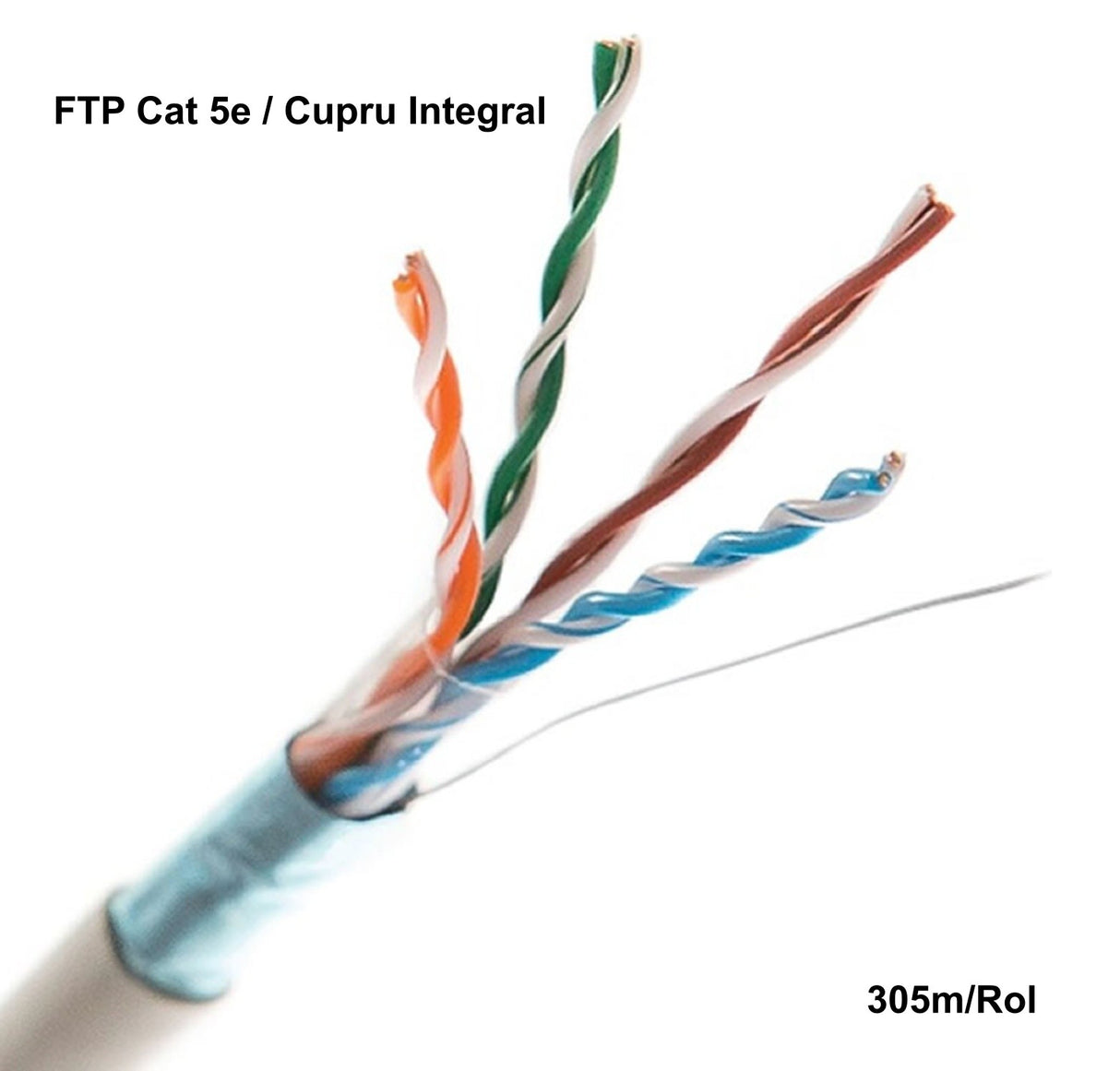Cablu FTP Cat. 5e Cupru Integral 0.50mm/24AWG rola 305ml THB