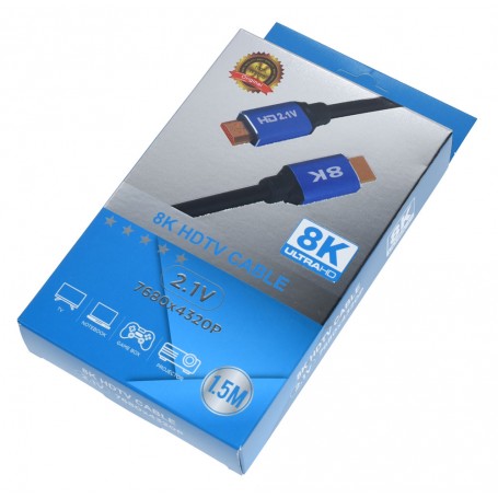 Cablu Hdmi HDTV 8K 2,1V, 1,5M, Verde/Negru, ElectroAZ