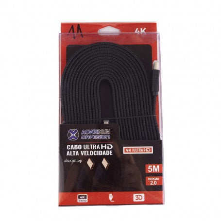 Cablu HDMI Tata cu HDMI Tata Panzat Plat, ULTRA HD 4K-3D, 5m